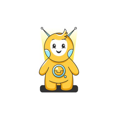 Çok şirin küçük robot. Vektör karakter. 