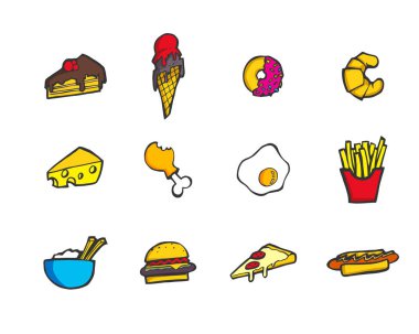 Vektör yiyecek Icon set