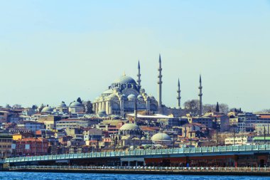 Kartvizit İstanbul - Galata Köprüsü camiler arka plan üzerinde