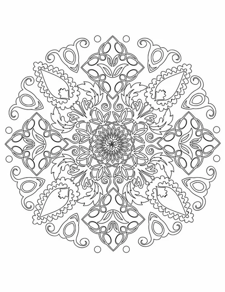 Páginas Para Colorear Mandala Para Adultos — Vector de stock