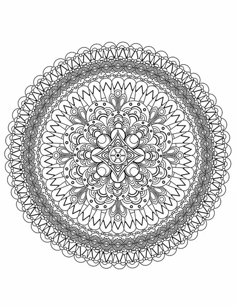Mandala Coloring Pages Adults — 스톡 벡터