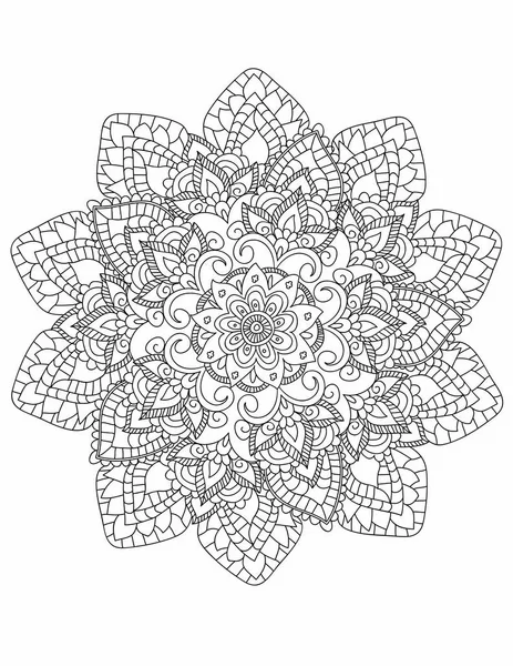 Páginas Para Colorear Mandala Para Adultos — Vector de stock