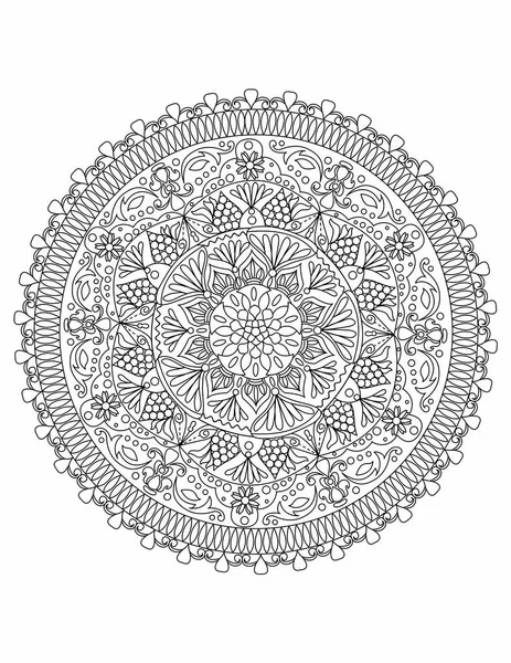 Páginas Para Colorear Mandala Para Adultos — Vector de stock