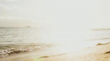 airplane landing on the ocean surface near clean sandy beach on maui,hawaii