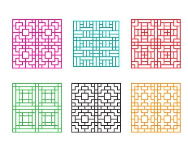 Kapı, pencere, duvar ve çit için Japon süsleme