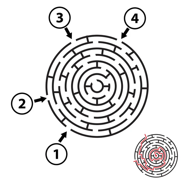 Vector round maze / labyrinth. Isolated — Stock Vector