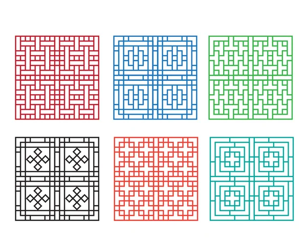 Chinese sieraad voor deur-, raam-, muur- en hek — Stockvector