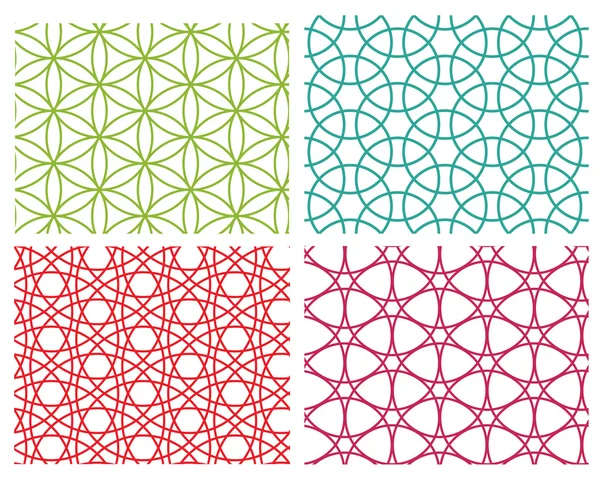 幾何学的なサークル ライン シームレス パターンのセット — ストックベクタ