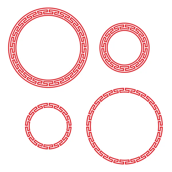 经典中国红的圆形窗口和相框 — 图库矢量图片