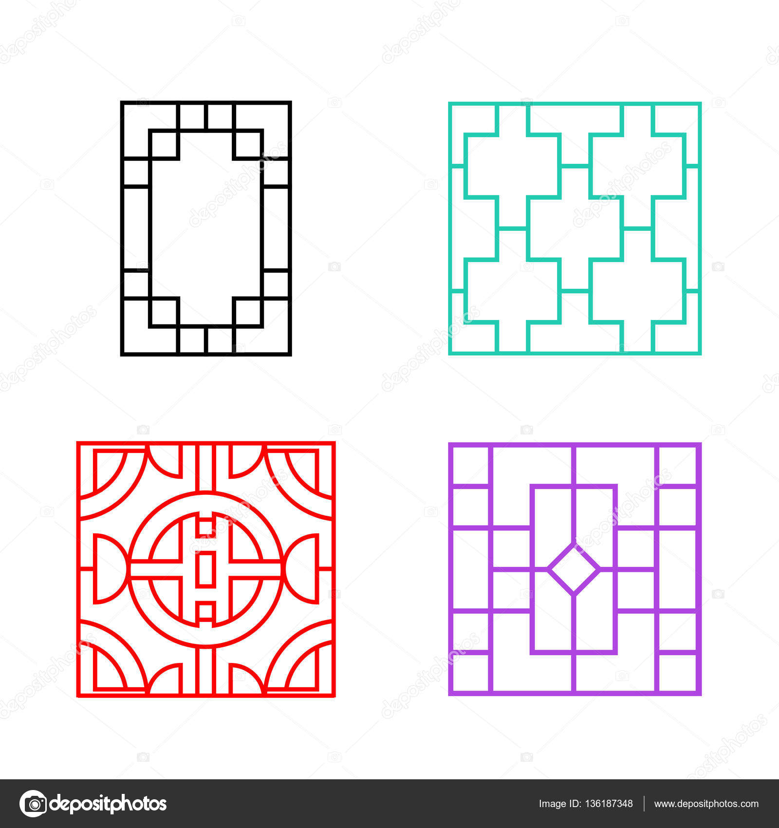  Chinese Door Vector The Traditional Material Wooden 