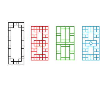 Kapı, pencere, duvar ve çit için Çin süsleme