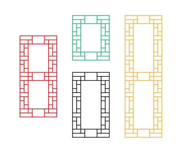 Adorno coreano para puerta, ventana, pared y valla — Vector de stock