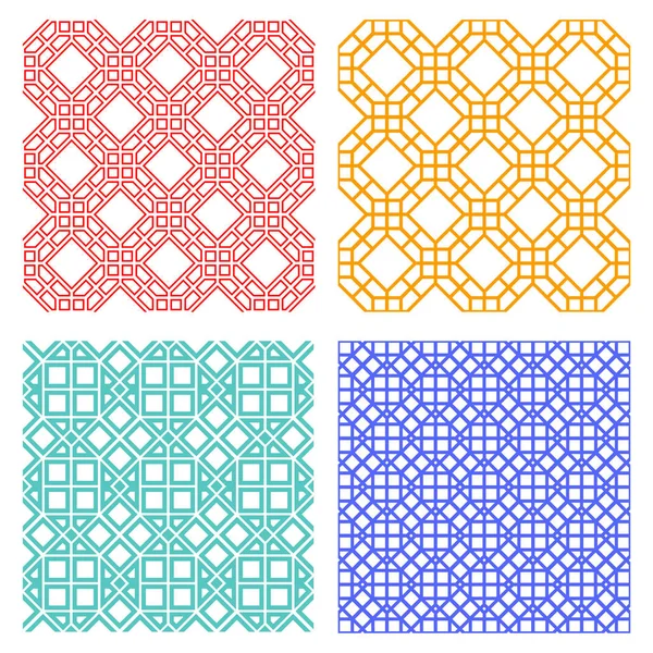 한국 스타일의 완벽 한 기하학적 선 패턴 — 스톡 벡터