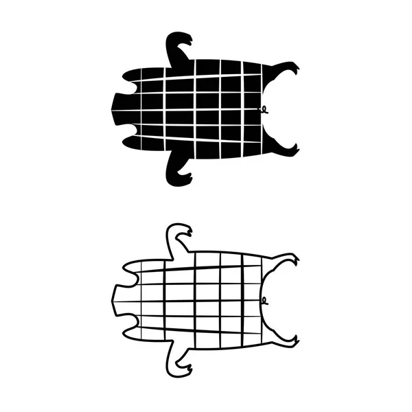 烤的乳猪只猪图标和符号、 矢量 — 图库矢量图片