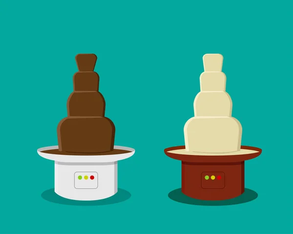 Fondue au fromage et au chocolat à plat, vecteur — Image vectorielle