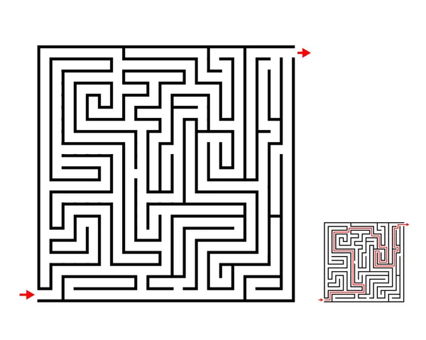 Labirinto e labirinto jogo, design vetorial em branco — Vetor de Stock