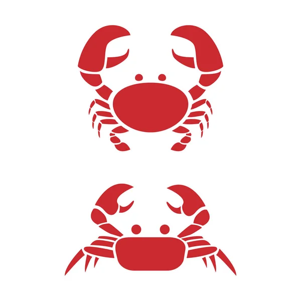 Icônes de crabe dans un style de tatouage simple, vecteur — Image vectorielle