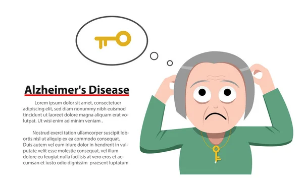 Choroby Alzheimera u staruszki, wektor — Wektor stockowy