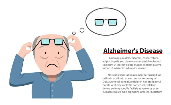 Хвороба Альцгеймера в старий чоловік, векторні — стоковий вектор