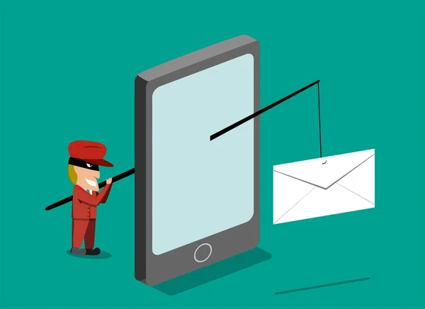 Scammer phishing postaları şu adresten gönder cep telefonuyla vektör