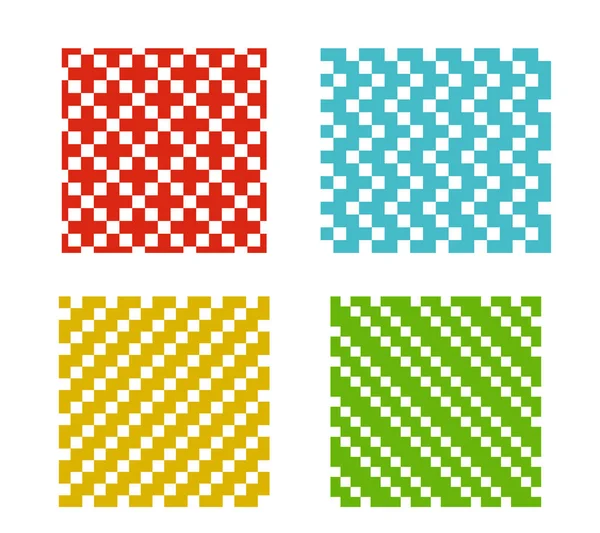 Conjunto de padrão de pixel sem costura simples no branco — Vetor de Stock