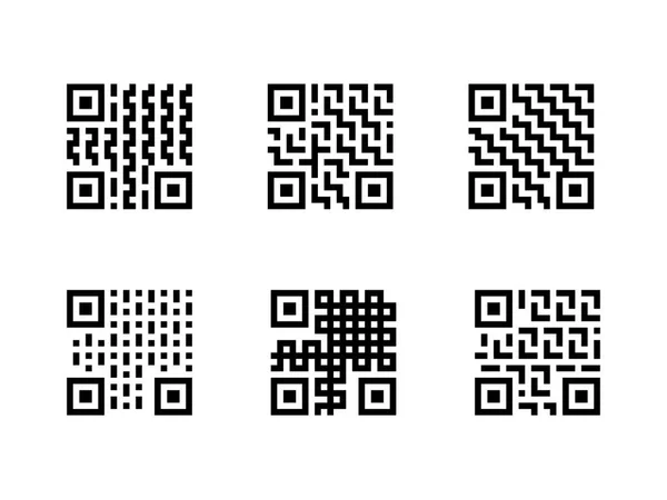 Conjunto de Código QR con patrón, aislado en blanco — Archivo Imágenes Vectoriales