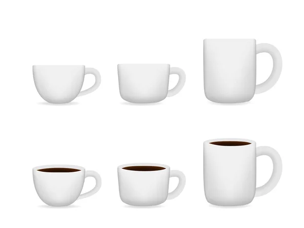 Beyaz, vektör için alay kadar beyaz kahve Kupası — Stok Vektör