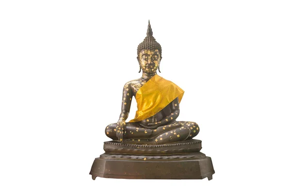 Тайская статуя Будды, изолированная на белом — стоковое фото