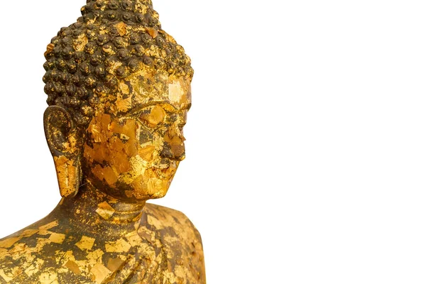 Тайский Будда лицо изолированы на белом фоне — стоковое фото