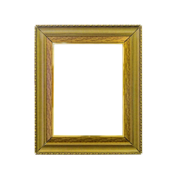 Moldura de foto vintage dourado isolado no branco — Fotografia de Stock