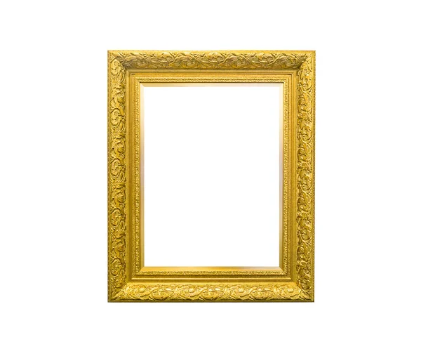 Moldura de foto vintage dourado isolado no branco — Fotografia de Stock