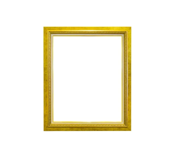 Moldura de foto vintage dourado isolado no branco — Fotografia de Stock