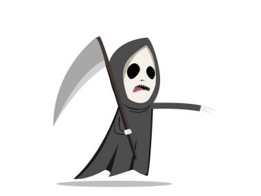 Azrail düz stilde tırpan ile vektör