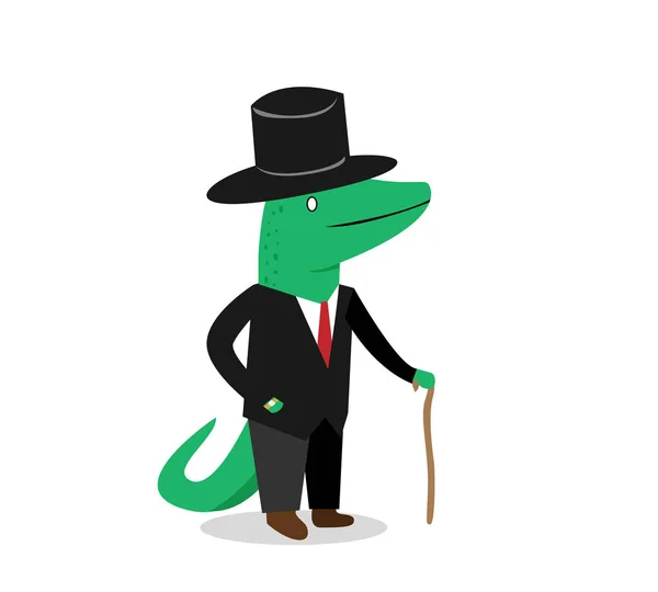Biznesowe krokodyla w kolorze, kreskówka wektor — Wektor stockowy