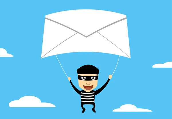 Theif use Phishing Mail to hacking, vector — Stock Vector