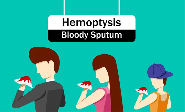 Hemoptizi veya kanlı balgam vektör tasarımı