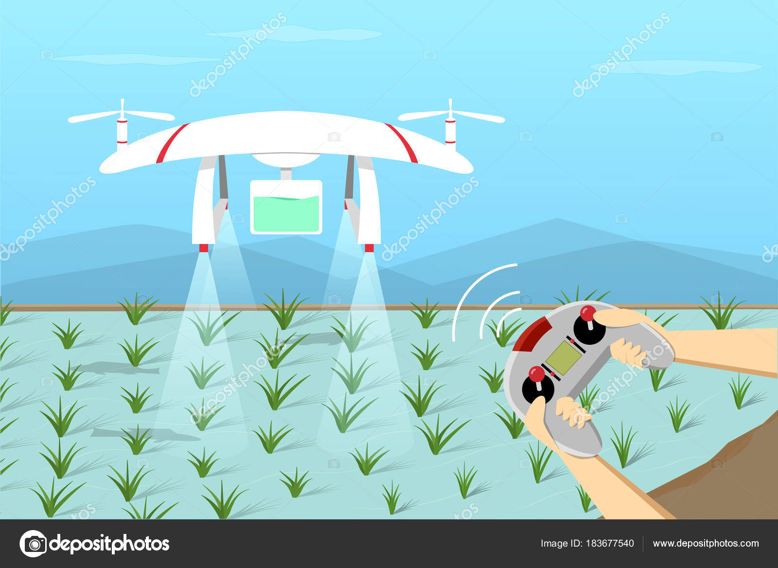 Agriculture Drone Fly On Paddy By Remote Control Vector Image By C Jiaking1 Vector Stock Agriculture Drone Fly On Paddy By Remote Control Vector Image By C Jiaking1 Vector Stock