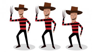 Adam Freddy Krueger kostüm vektör tasarımı