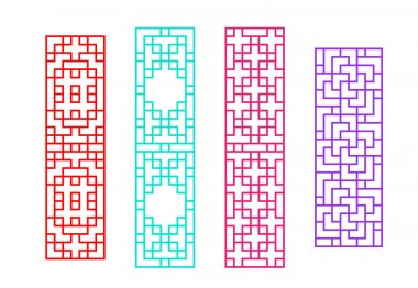 Çin dikdörtgen pencere çerçeve vektör tasarımı