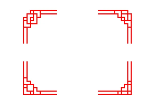 Uppsättning av kinesiska linje hörnet i klassisk stil — Stock vektor