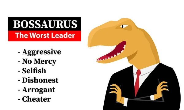 Bossaurus the worst leader, vector art design — Stock Vector