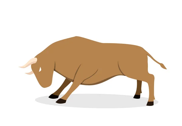 Ko, oxe och bull i platta vektor design, sidovy — Stock vektor