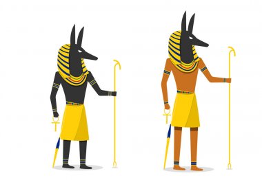 Anubis beyaz izole düz vektör tasarımı