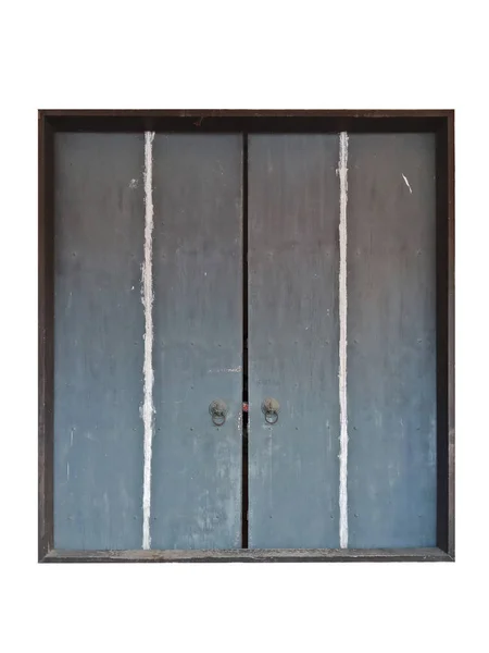 Isoliertes chinesisches Holztor mit zwei Türen — Stockfoto