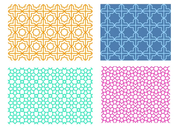 Seamless islamic pattern in linear style, vector — Stock Vector