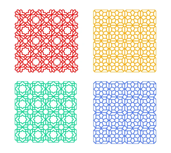 Naadloze islamitische patroon, geometrische vector kunst — Stockvector