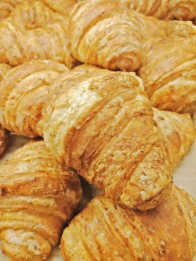 Arka plan olarak kruvasan closeup grup