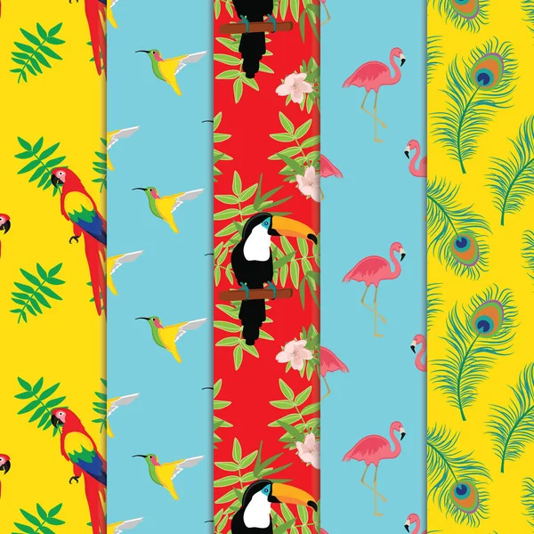 Collection de motifs tropicaux — Image vectorielle