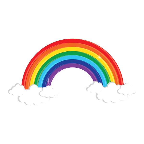 彩虹和天空中的云彩 — 图库矢量图片