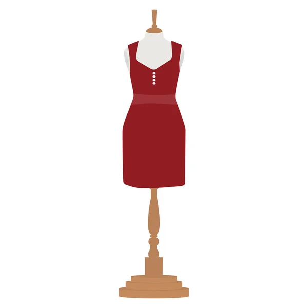 Vestido de mujer en maniquí — Vector de stock